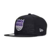 New Era Platt Skärm Snapback NBA Draft Cap Kings Black, Herr