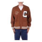 Carhartt Wip Logo Front Button Sweater Brown, Herr