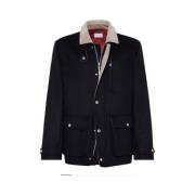 Brunello Cucinelli Midnight Blue Wool Shirt Jacket Blue, Herr