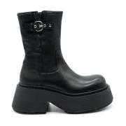 Vic Matié Randig Biker Boot i Svart Black, Dam