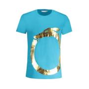 Trussardi Blå Bomull Logo Print T-shirt Blue, Herr