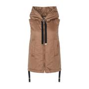 Max Mara Greengo Kamel Droppskydd Puffer Väst Brown, Dam