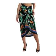 Dolce & Gabbana Blommig Wrap Midi Kjol Multicolor, Dam