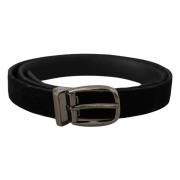 Dolce & Gabbana Elegant Designer Velvet Belt Black, Herr