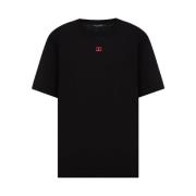 Dolce & Gabbana Svart Bomull T-shirt med Logotyp Black, Herr