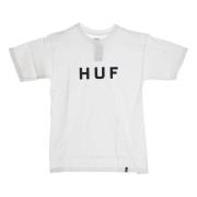 HUF Logo Herr T-shirt Vit/Svart White, Herr