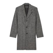 Marc O'Polo Herringbone coat regular Gray, Herr