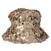 Dolce & Gabbana Guld Paljett Bucket Hat Yellow, Dam