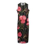 Dolce & Gabbana Blommig Carnation Midi Klänning Multicolor, Dam