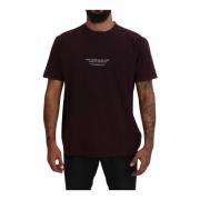 Dolce & Gabbana Elegant bordeaux T-shirt med rund hals Red, Herr