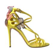 Dolce & Gabbana Gul Butterfly Applique Stiletto Sandaler Yellow, Dam