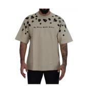 Dolce & Gabbana Beige Crewneck Bomull T-shirt Beige, Herr