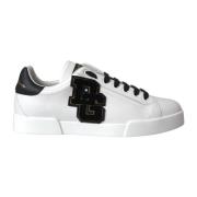 Dolce & Gabbana Vita Läder Logo Låga Sneakers White, Herr