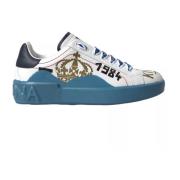 Dolce & Gabbana Blå & Vit Låg Top Sneakers Blue, Herr