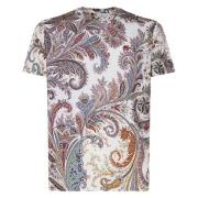 Etro Mönstrad Bomull T-shirt Multifärgad Korta ärmar Multicolor, Herr