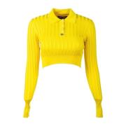 Dolce & Gabbana Kort Polo Hals Jumper för Kvinnor Yellow, Dam