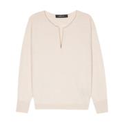 Federica Tosi V-Neck Sweater Maglia Svollo Beige, Dam