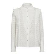 Co'Couture Chaincc Dot Anglaise Skjorta Blus White, Dam