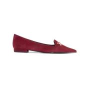 Roberto Festa Bordeaux Suede Loafer med Metall Horsebit Red, Dam