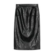 Federica Tosi Midi Kjol i Longette Stil Black, Dam