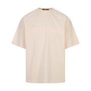 Jacquemus Avslappnad Bomull T-shirt Beige, Herr