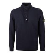 Stone Island Stilfull Stickad Tröja för Män Blue, Herr