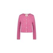 Fabienne Chapot Tweed Cardigan för Män Pink, Dam