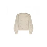 Fabienne Chapot Beige Ballongärm Bomullsweater Beige, Dam