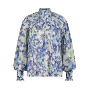 FABIENNE CHAPOT Mila Smock Hals Top Blue, Dam