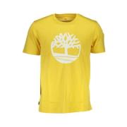 Timberland Gul Bomull Tryckt Logotyp T-shirt Yellow, Herr