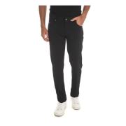 Emporio Armani Stretch 5-Fickbyxor med Eagle Logo Black, Herr