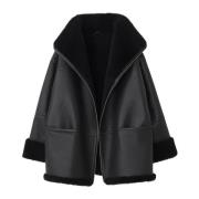 TotêMe Lyxig Shearling Jacka Black, Dam