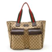 Gucci Vintage Pre-owned Canvas totevskor Brown, Dam