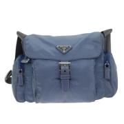 Prada Vintage Pre-owned Tyg prada-vskor Blue, Dam