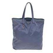 Prada Vintage Pre-owned Canvas totevskor Blue, Dam