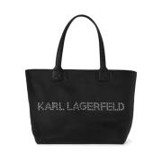 Karl Lagerfeld Svart Studded Tote Väska Black, Dam