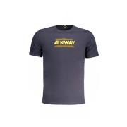 K-Way Blå Bomull Tryck Logo T-shirt Blue, Herr