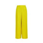 Carolina Herrera Silk Jacquard Rak Ben Byxor Gul Yellow, Dam