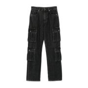 Dolce & Gabbana Svart Denim Cargo Jeans Black, Dam