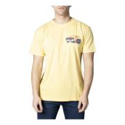 Tommy Jeans Gul Print T-shirt Herr Höst/Vinter Yellow, Herr