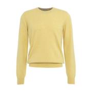 Gender Italiensk Stickad Pullover med Logodetaljer Yellow, Herr