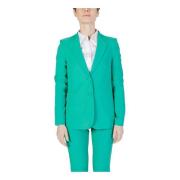 Sandro Ferrone Grön V-Neck Blazer Green, Dam