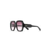 Chloé Svarta Oversize Square-Frame Solglasögon Black, Dam