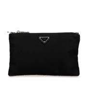 Prada Vintage Pre-owned Tyg kuvertvskor Black, Unisex