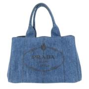 Prada Vintage Pre-owned Denim totevskor Blue, Dam