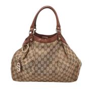 Gucci Vintage Pre-owned Canvas gucci-vskor Beige, Dam