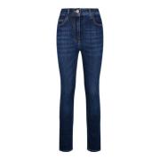 Elisabetta Franchi Blå Skinny Stretch Jeans med Guld Detaljer Blue, Da...