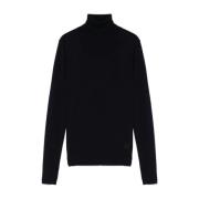 Chloé Navy Blue Wool Turtleneck Sweater Blue, Dam