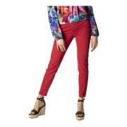 Desigual Röd Dragkedja Knapp Jeans Plain Stil Red, Dam