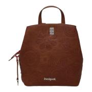 Desigual Brun Clip Fastening Handväska/Ryggsäck för Kvinnor Brown, Dam